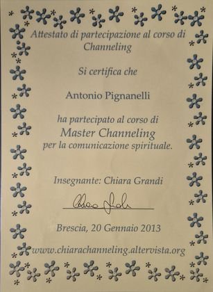 Attestato Master Channeling, 2013